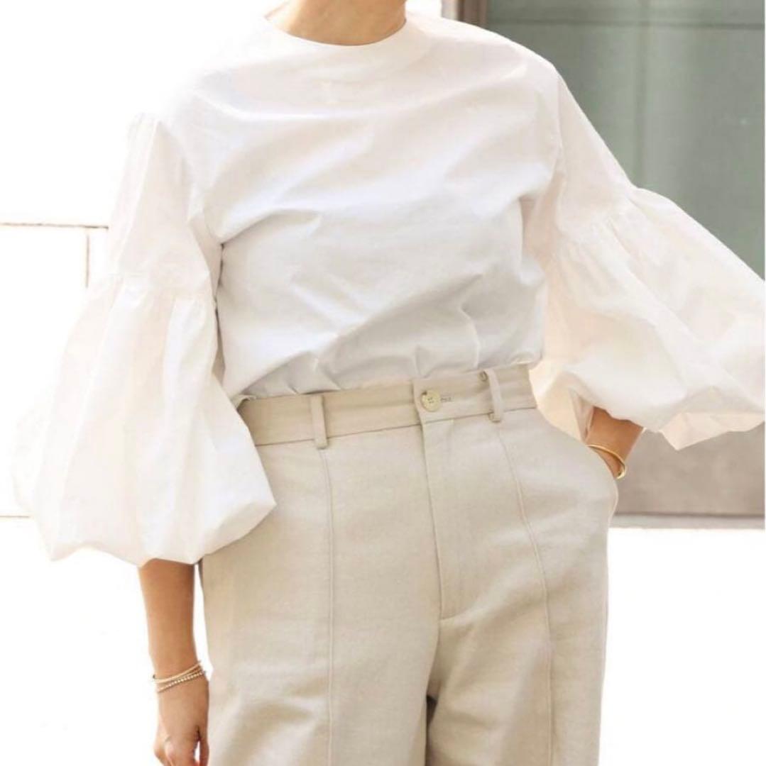 CELERI 2025SS パフスリーブシャツ　白　ドゥーズィエムクラス
