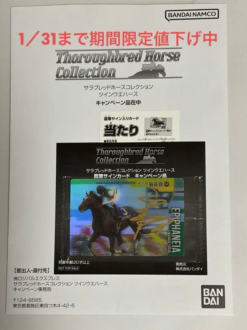⭐︎直筆サイン入り⭐︎エピファネイア／福永祐一元騎手・サラブレッドホースコレクション