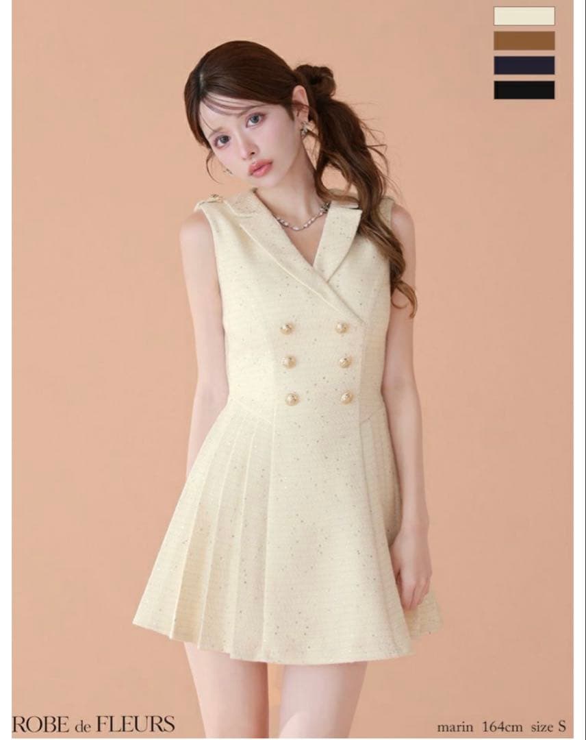 ROBE de FLEURS ベージュドレス S