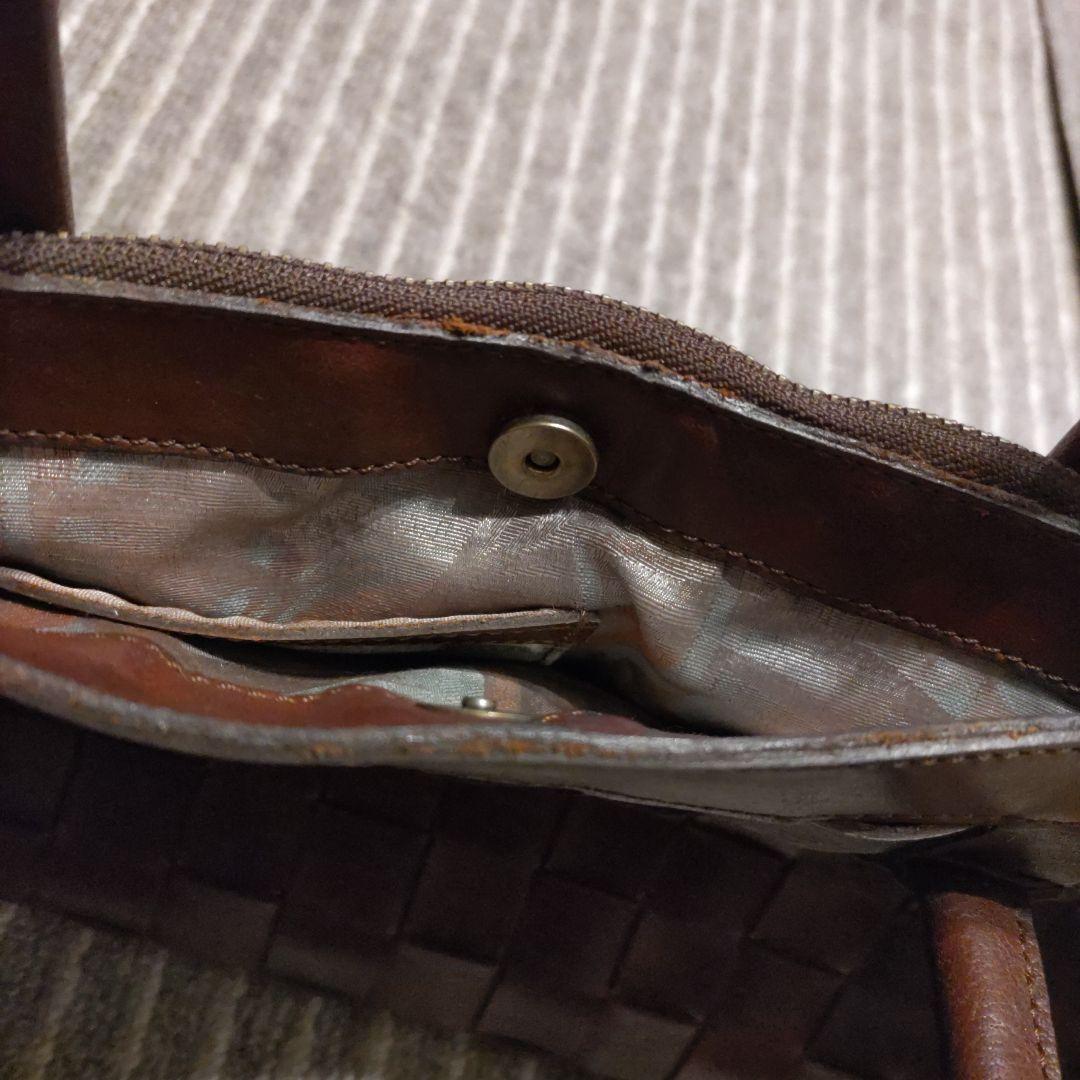 イビザ　IBIZA　メッシュ　レザー　バッグ　茶系　ボストン　トート