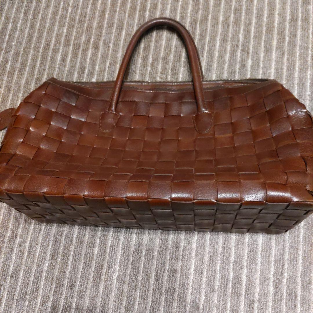 イビザ　IBIZA　メッシュ　レザー　バッグ　茶系　ボストン　トート