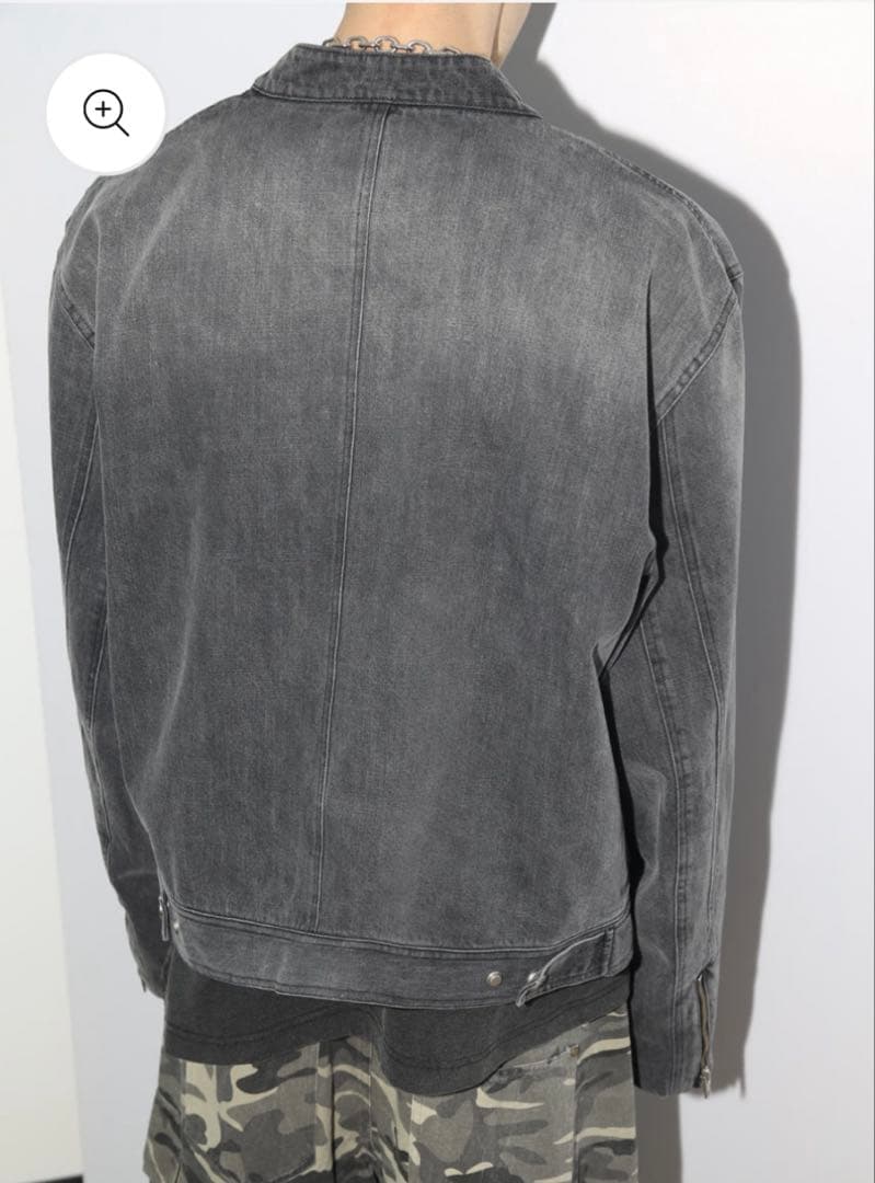 ULTIMUS Washed Denim Jacket デニムバイカージャケット