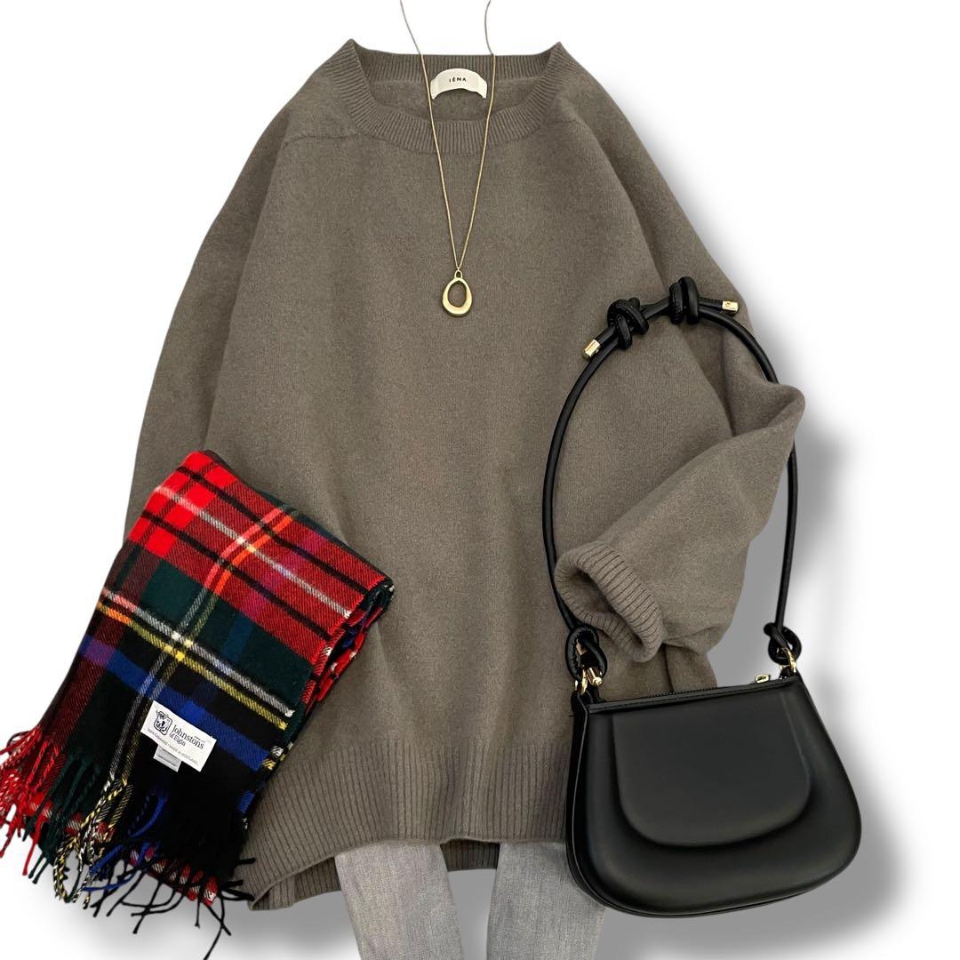 IENA ファインウールレンクルーネックプルオーバー ウール 洗える ニット