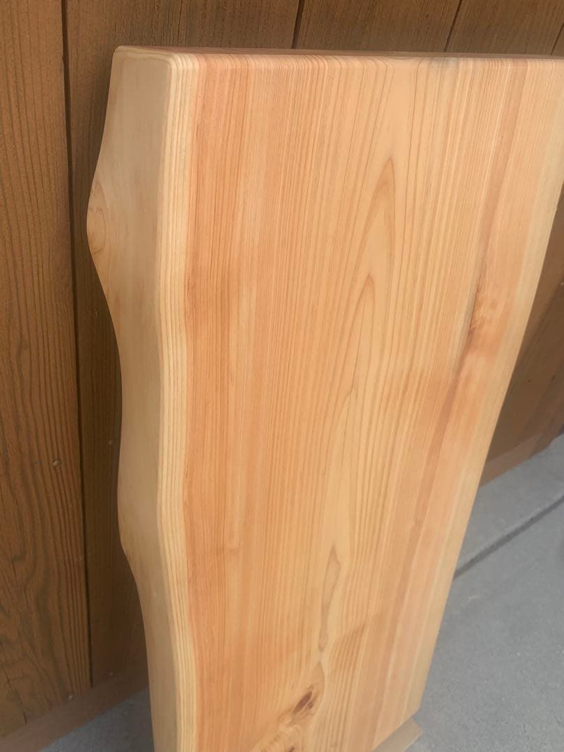 ☆ぺんぎん☆楠円形飾り台、桧片側耳付棚板オーダー製作●確認