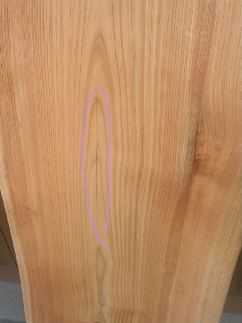 ☆ぺんぎん☆楠円形飾り台、桧片側耳付棚板オーダー製作●確認