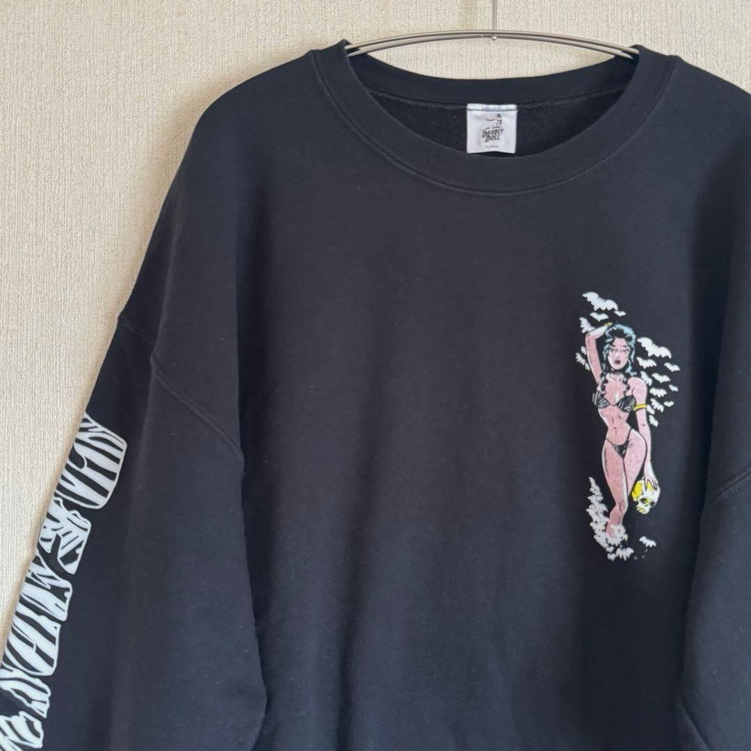 デッドリードール　スウェット　90sビンテージ風　クロムハーツ系　XLサイズ