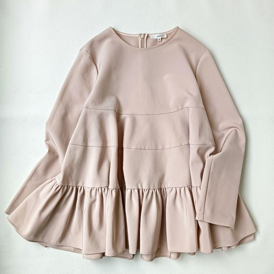 極美品✨《YORI》ティアードギャザーブラウス ゆったりセレモニー ヨリ洗える