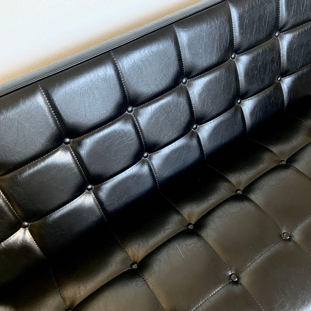 Oyu　カリモク4点セット2.5人掛けソファー 黒レザー