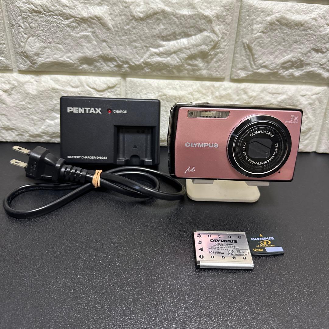 OLYMPUS ミュー µ-7000ピンク　動作品　xd ピクチャーカード付き