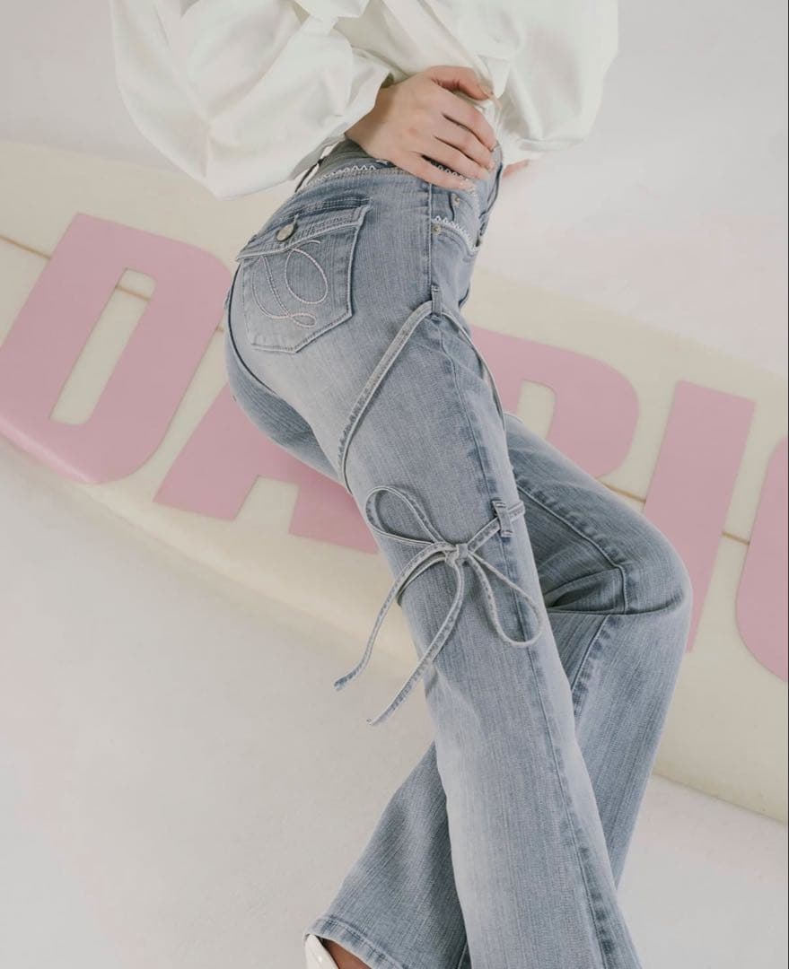 darich ダーリッチ ピコレースハイウエストフレアデニム XSサイズ