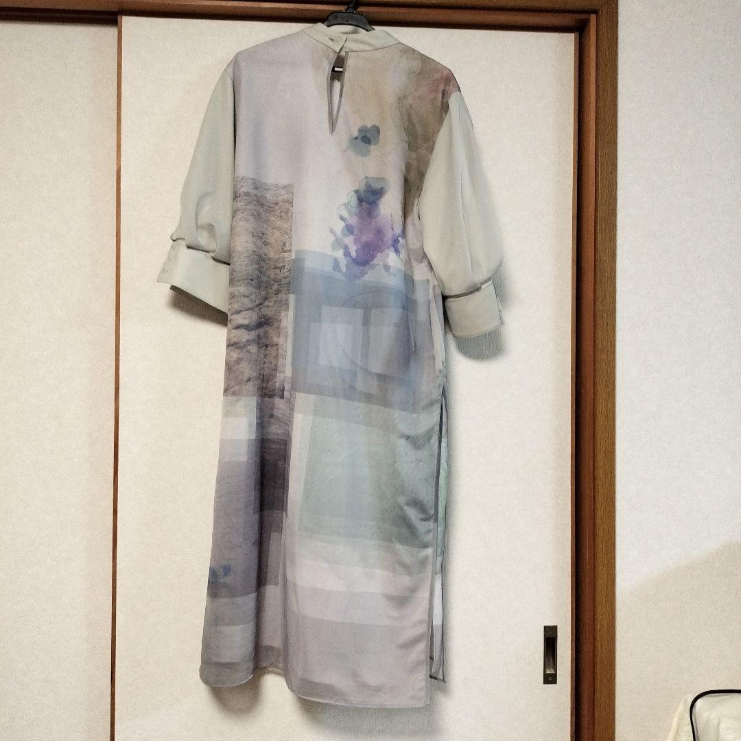 タグ付き 未使用 パブリックトウキョウ 水彩調 ワンピース グレー