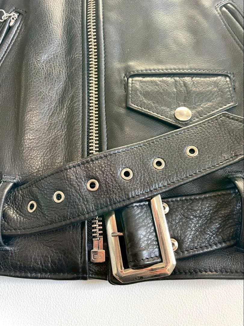 美品【ショット】ダブルライダースジャケット ワンスター 516UST 34 黒