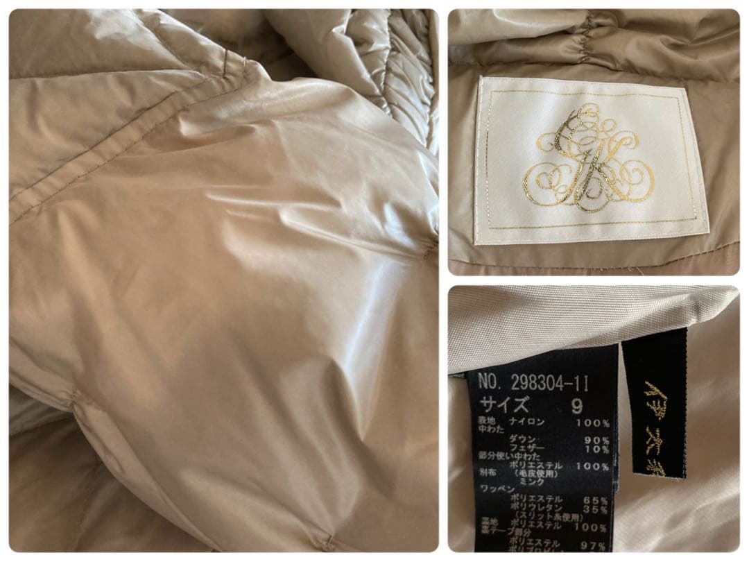 伊太利屋イタリヤ10万＊最高級ミンクファー付きボリュームダウンコート