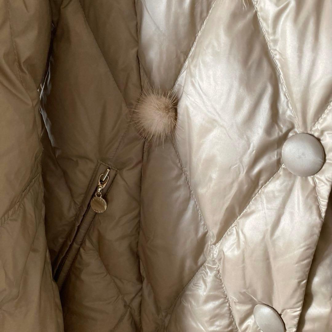 伊太利屋イタリヤ10万＊最高級ミンクファー付きボリュームダウンコート