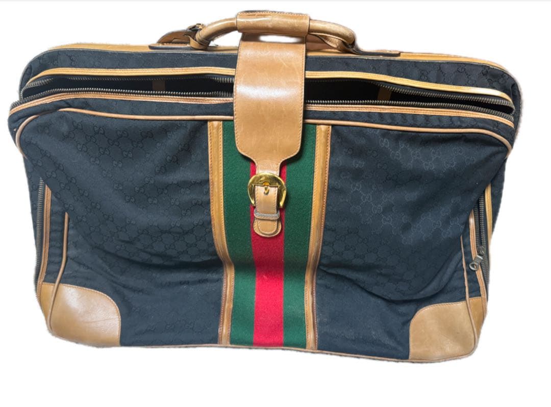 ヴィンテージ 80'S OLD GUCCI キャンバス レザー スーツケース