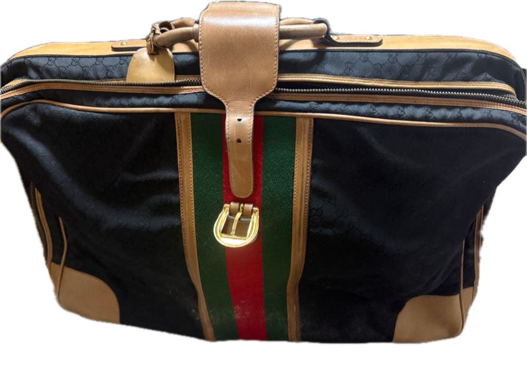 ヴィンテージ 80'S OLD GUCCI キャンバス レザー スーツケース