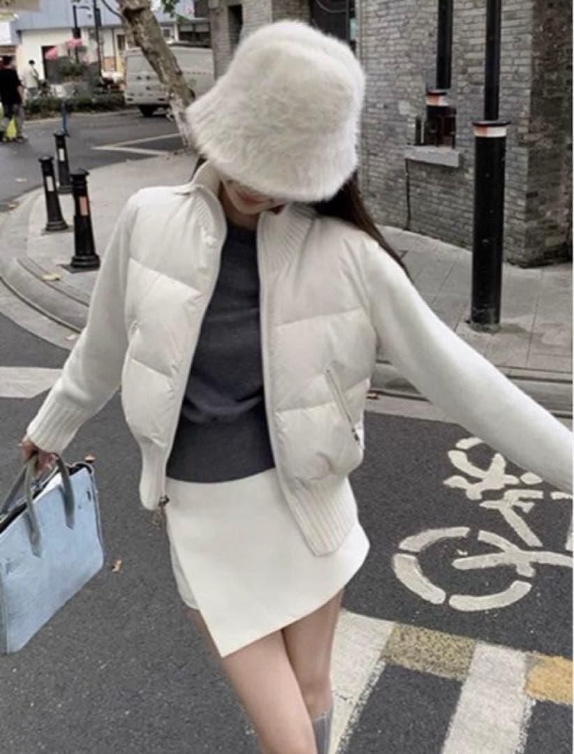 2日以内発送　ニットドッキング　ダウンジャケット