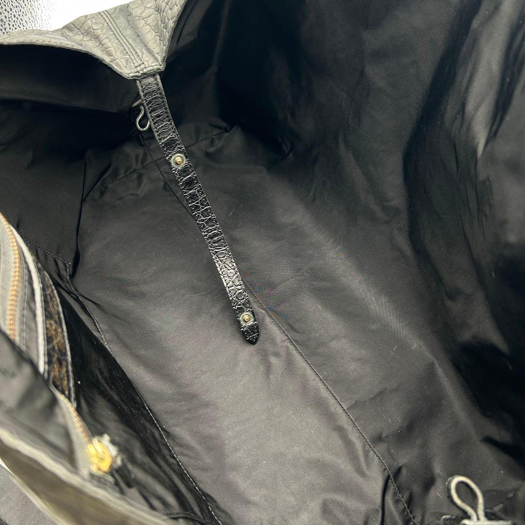 【フェリージ】トートバッグ レザー クロコ型押し BLACK 10-45