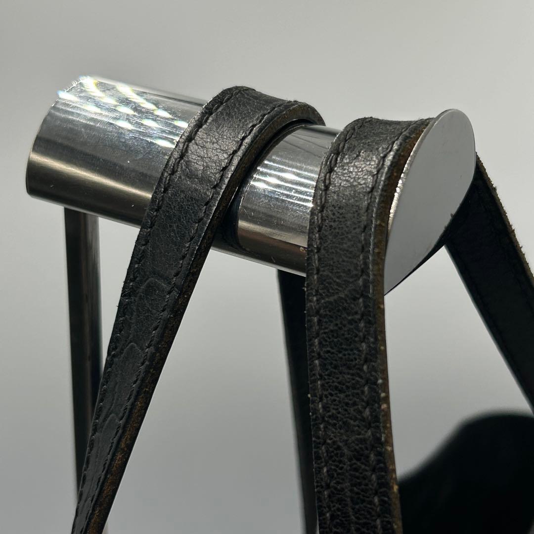 【フェリージ】トートバッグ レザー クロコ型押し BLACK 10-45