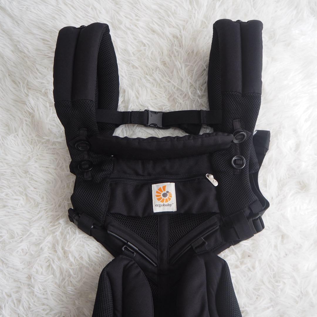 美品 エルゴ オムニ360 クールエア 抱っこ紐 新生児 前向き 黒