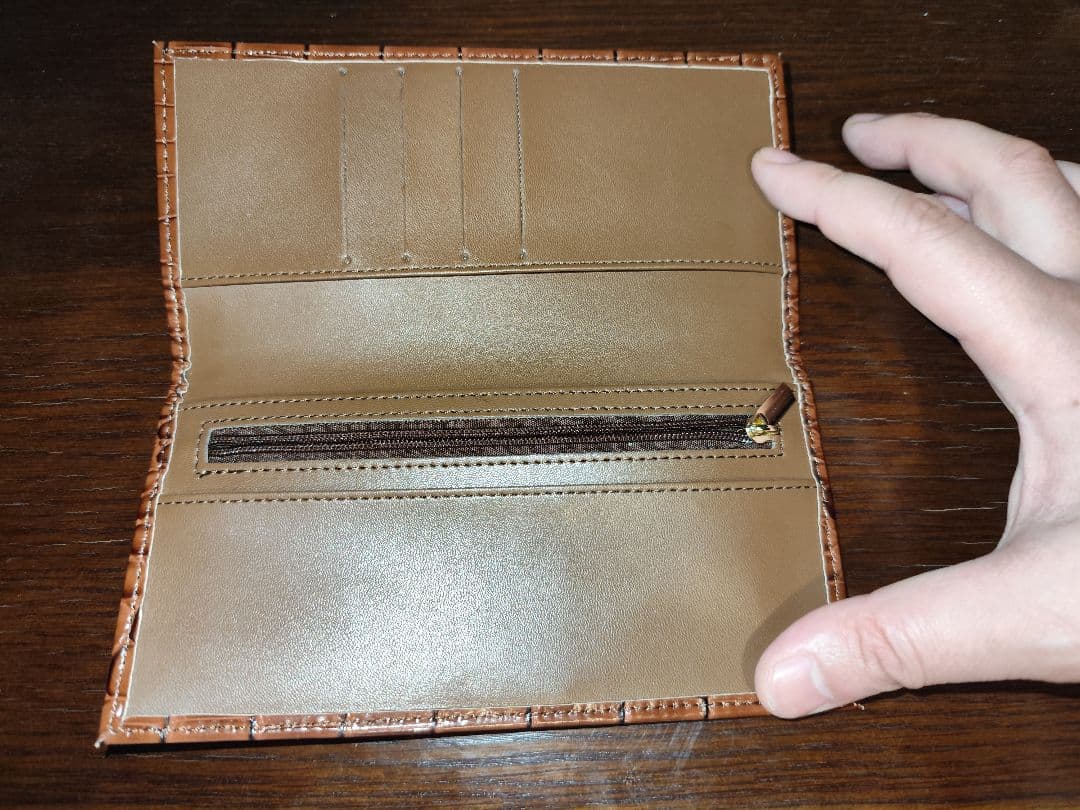 皇居 長財布 クロコダイル 型押し ブラウン　新品未使用