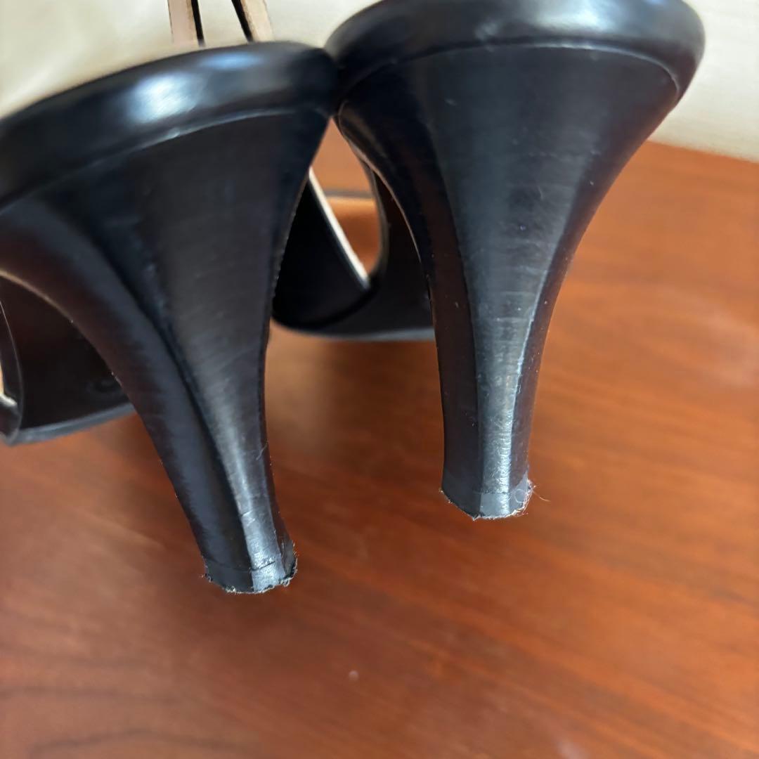 BALLY バリー 本革 スリングバック黒 36EU ポインテッドトゥ