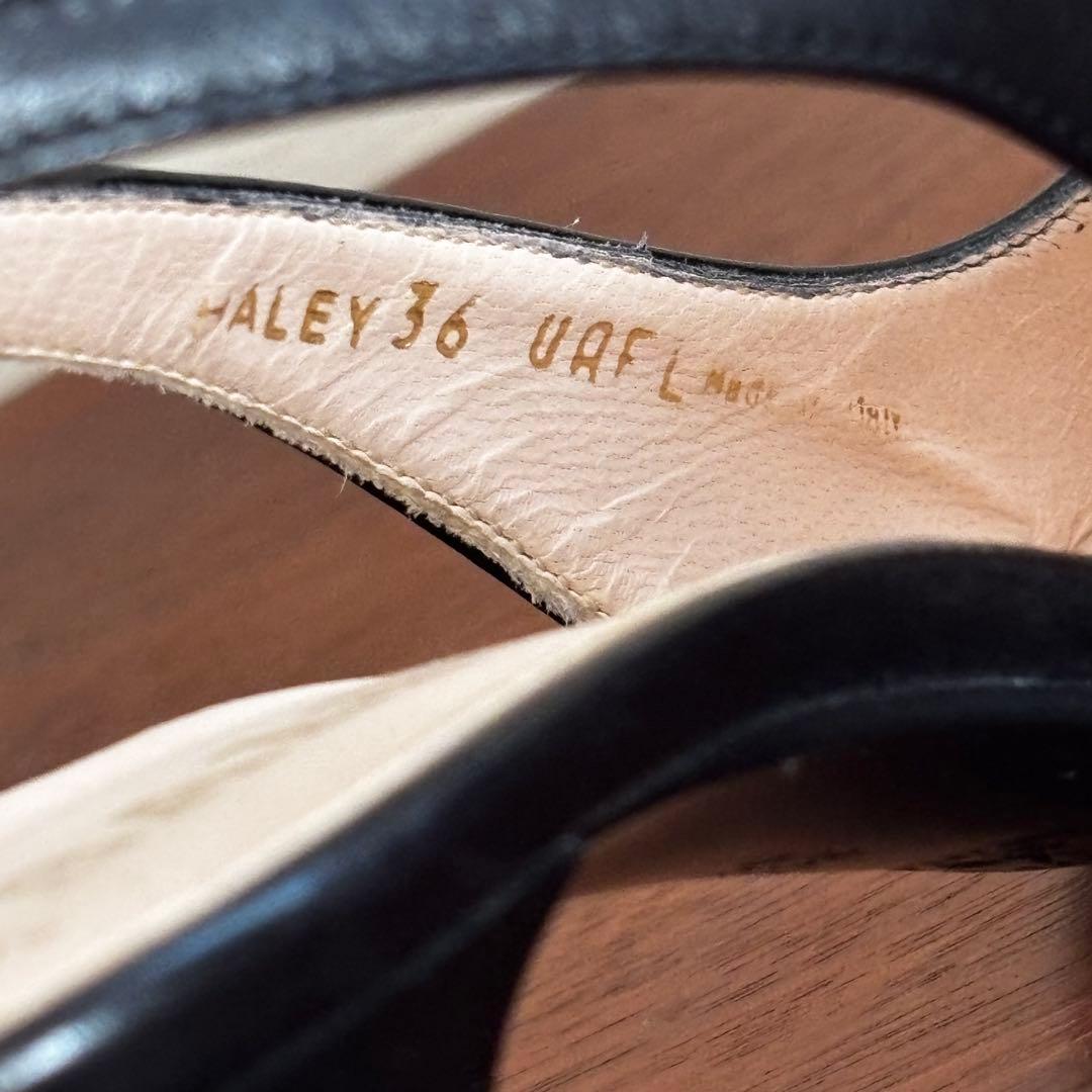 BALLY バリー 本革 スリングバック黒 36EU ポインテッドトゥ