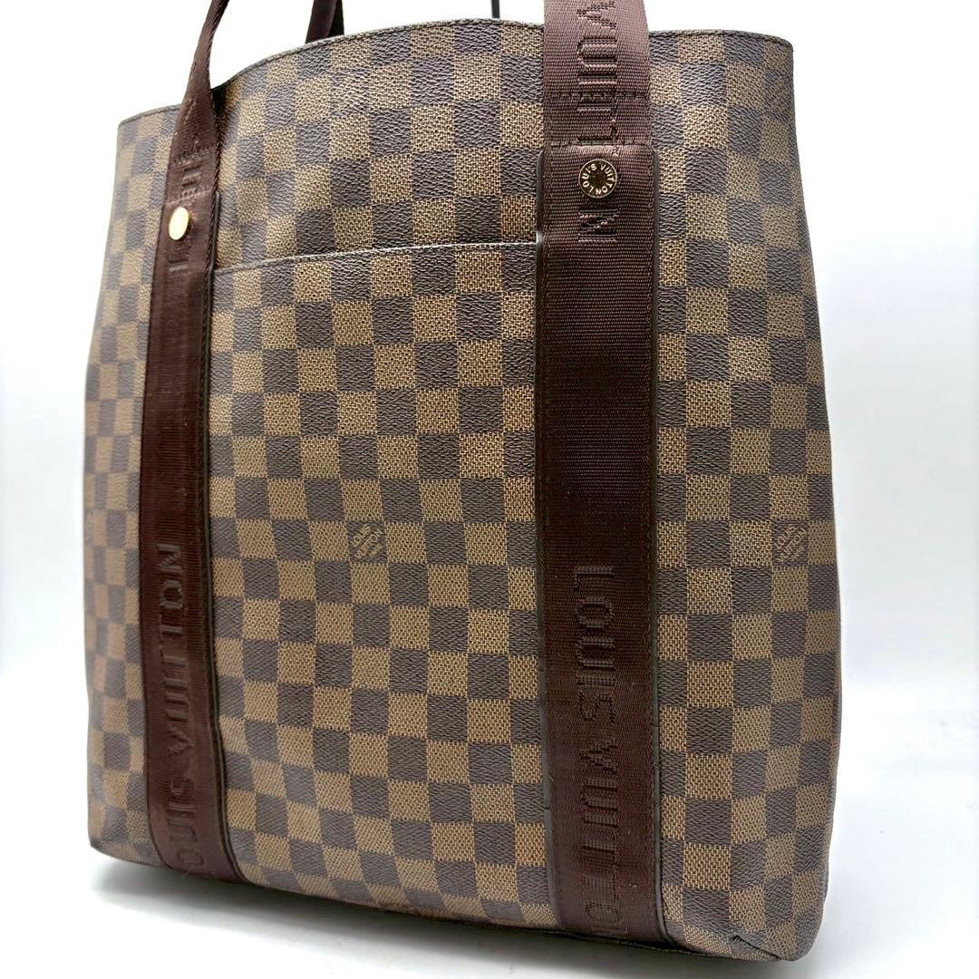 美品 ルイヴィトン ダミエ カバ ボブール トートバッグ PVC 茶 A4可