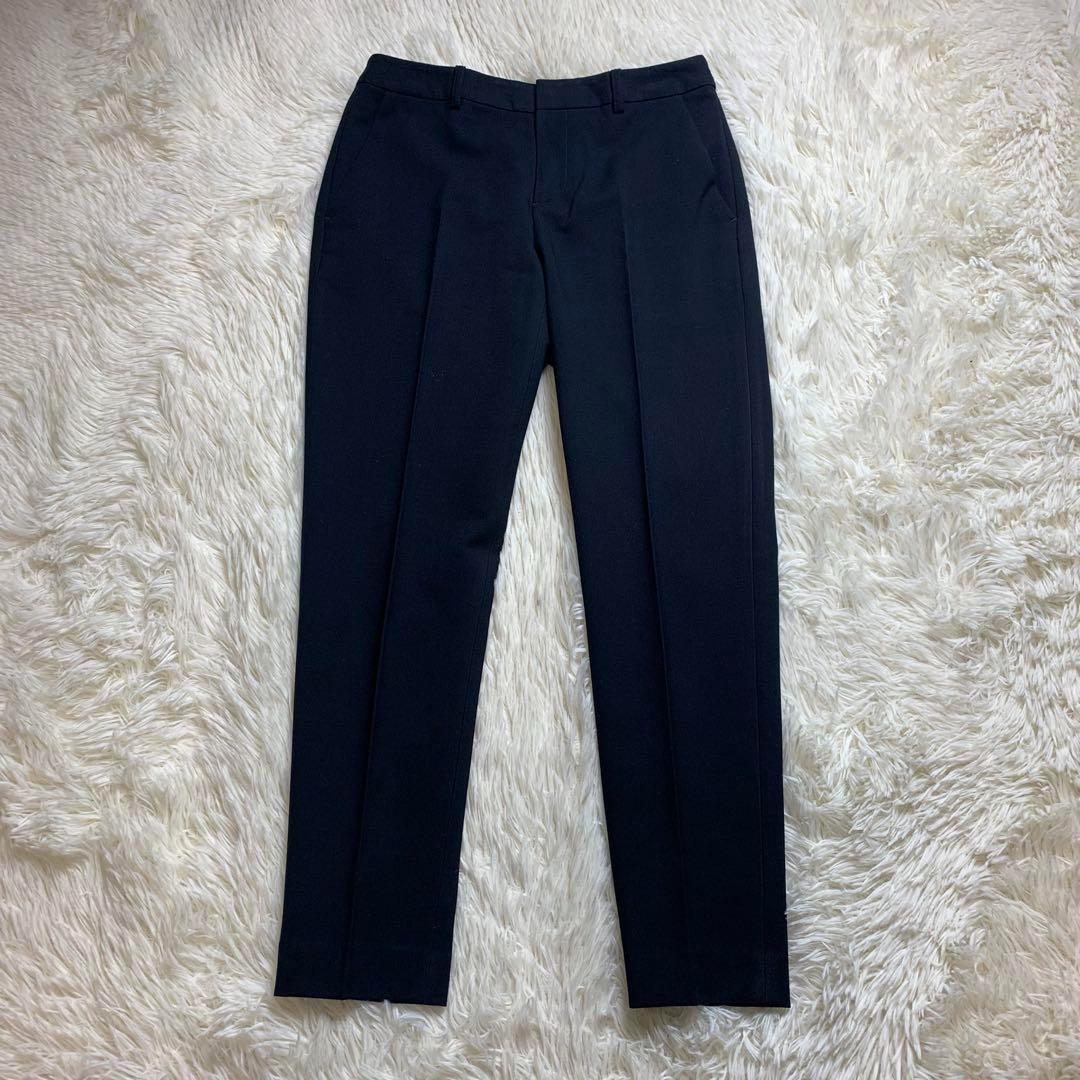 グリーンレーベルリラクシング パンツスーツ ノーカラー ダークネイビー L M紺