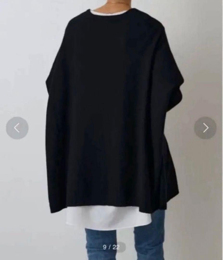 【美品】ビアズリー　ビッグショートクルーネックニット　ブラック