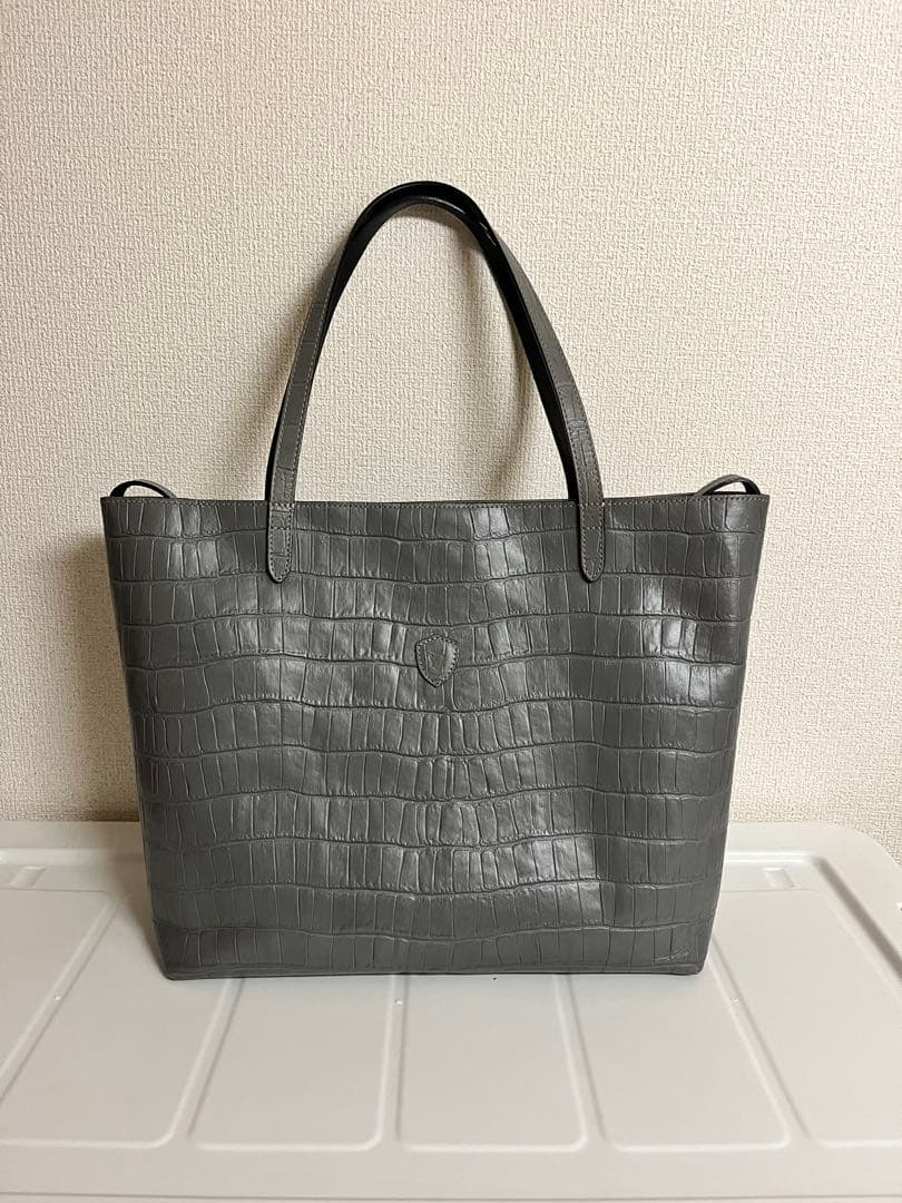Felisi フェリージ 15/50 クロコ型押し レザー トートバッグ グレー