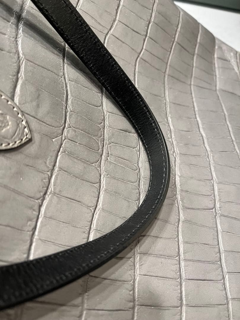 Felisi フェリージ 15/50 クロコ型押し レザー トートバッグ グレー