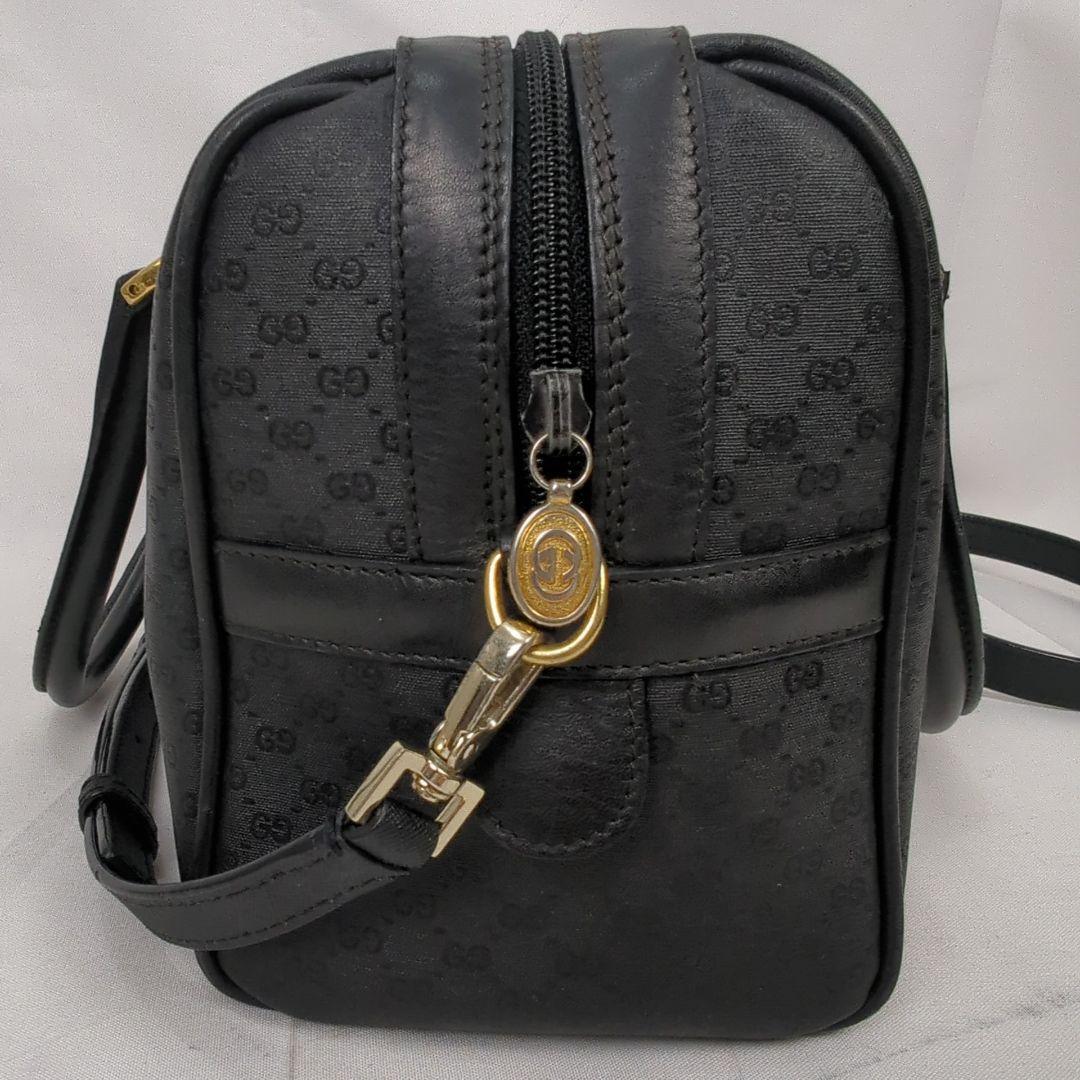 【良品】GUCCI マイクロ グッチ GG柄 ミニ ボストンバッグ ハンドバッグ