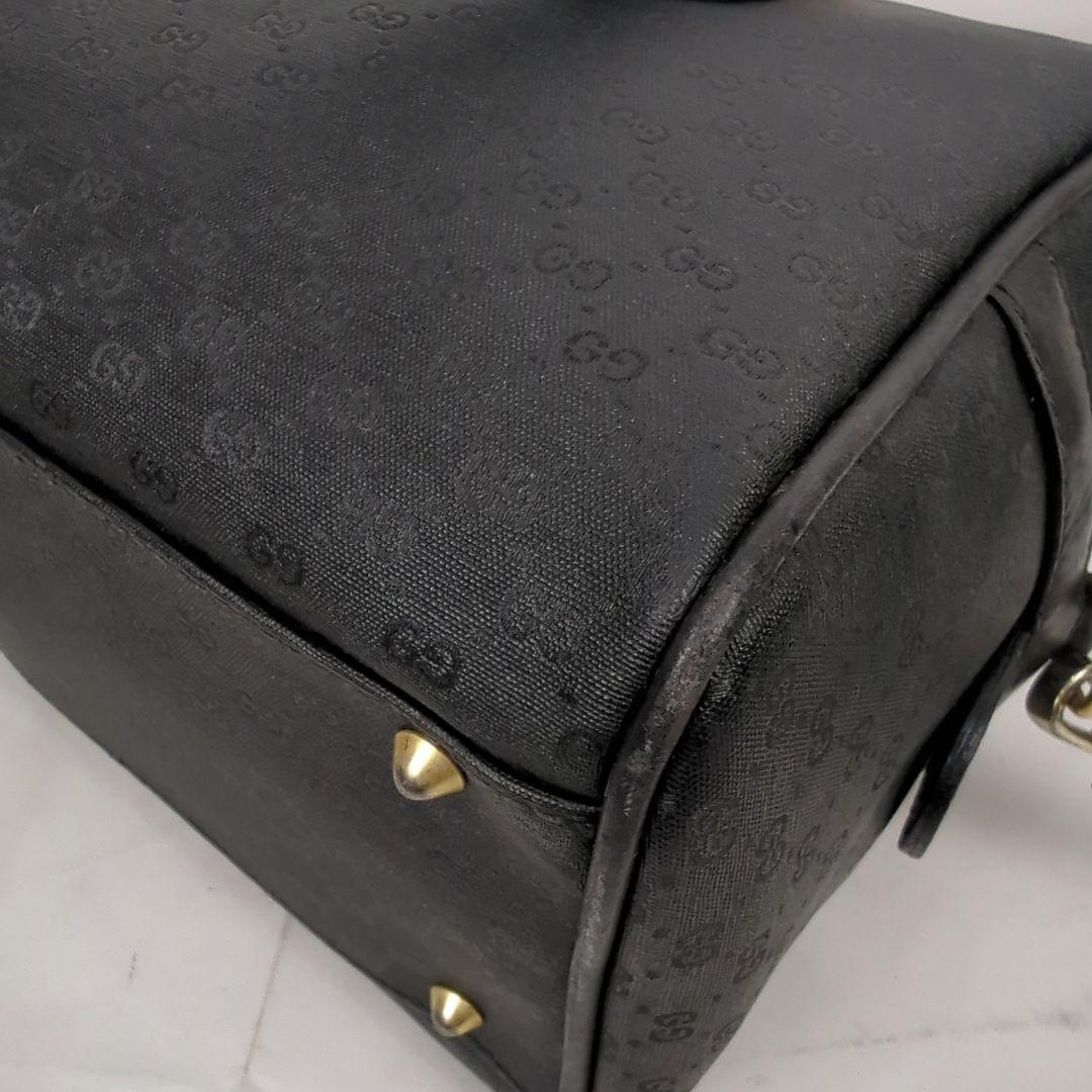 【良品】GUCCI マイクロ グッチ GG柄 ミニ ボストンバッグ ハンドバッグ