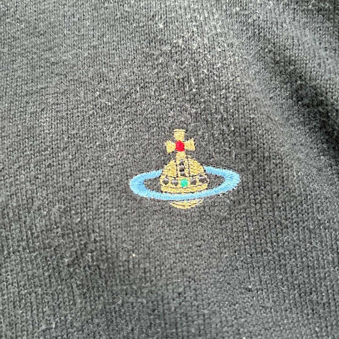 希少✨ヴィヴィアンウエストウッド オーブ刺繍 カーディガン 黒　XS コットン