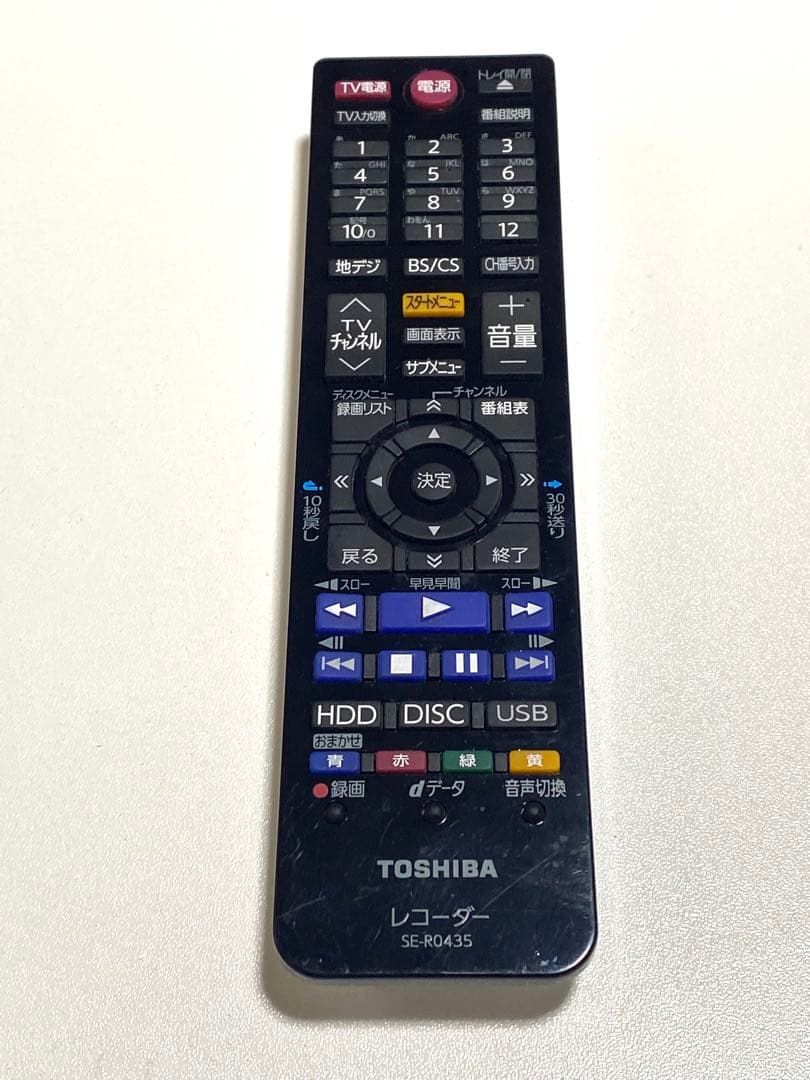TOSHIBA レコーダー用リモコン SE-R0435 動作品