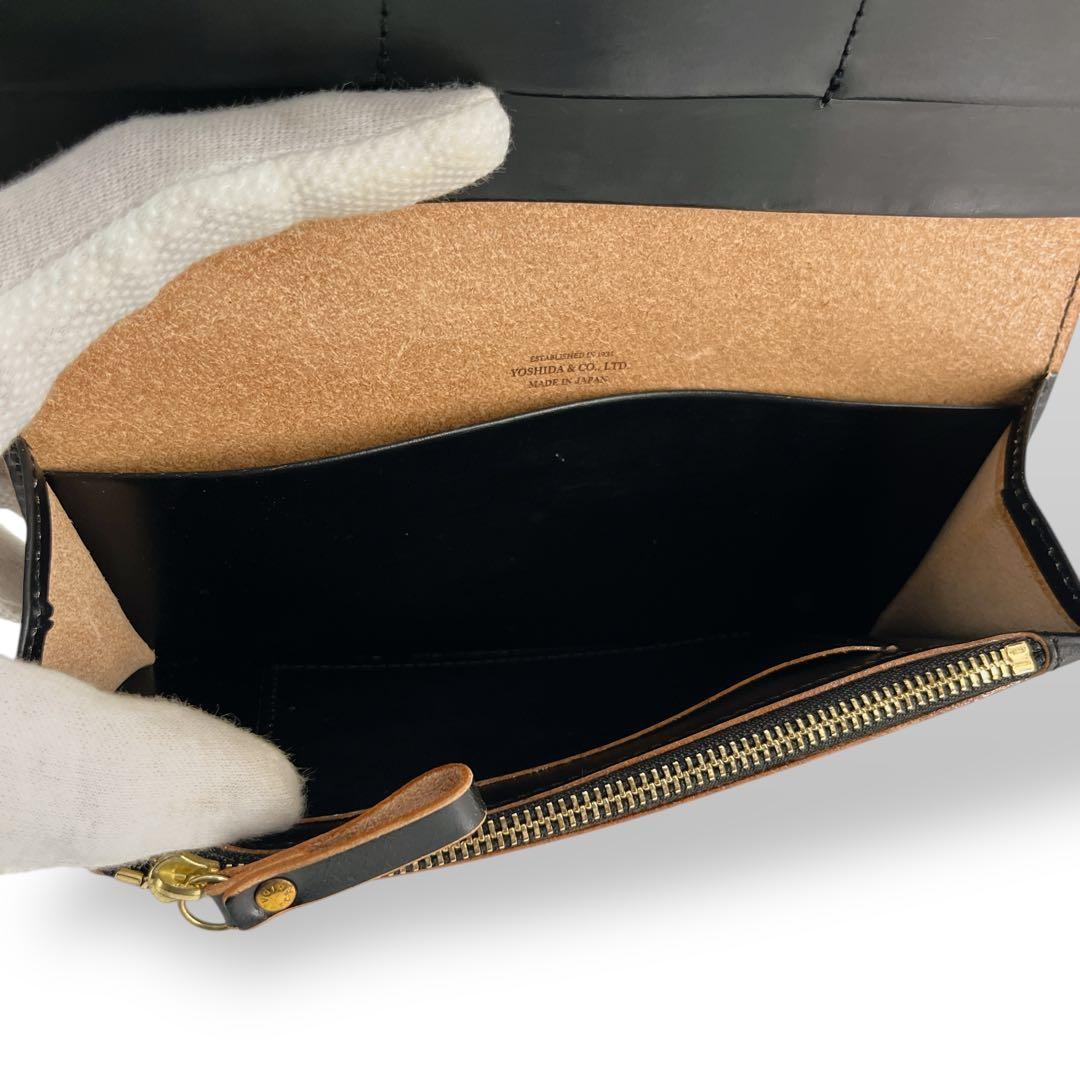 ポーター　長財布　フィルム　二つ折り財布　ロゴ　ロングウォレット　黒　レザー