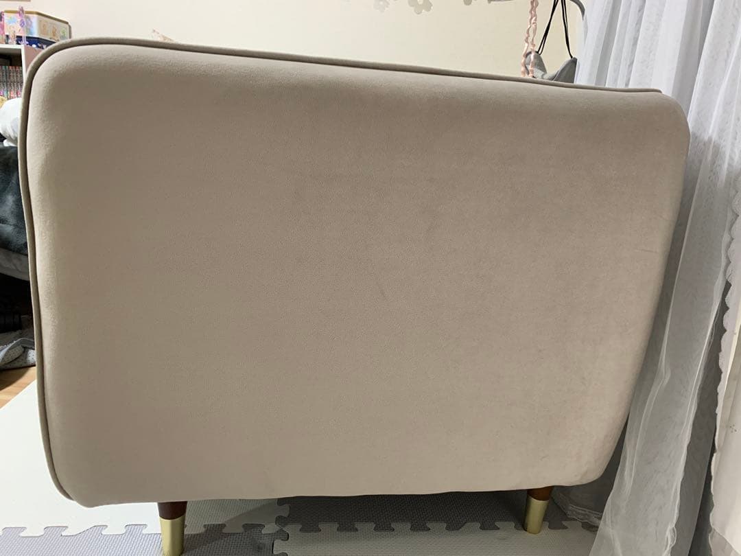 【美品】 可愛い1人掛けソファ ベルベット グレー定価29990円