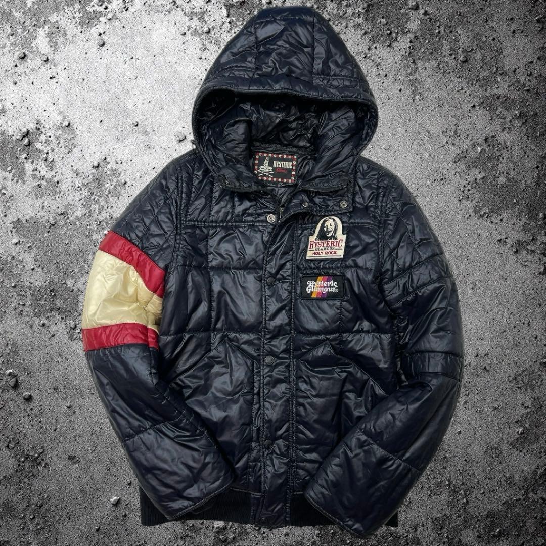 ヒステリックグラマー プリマロフト リブ 中綿 ジャケット y2k ワッペン