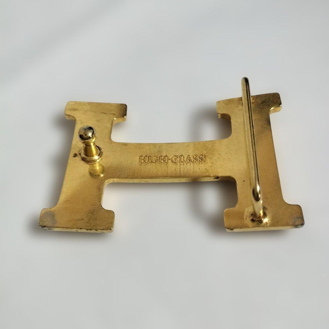 HIGH-CLASS レザー ベルトセット ホワイト ブラック 袋付