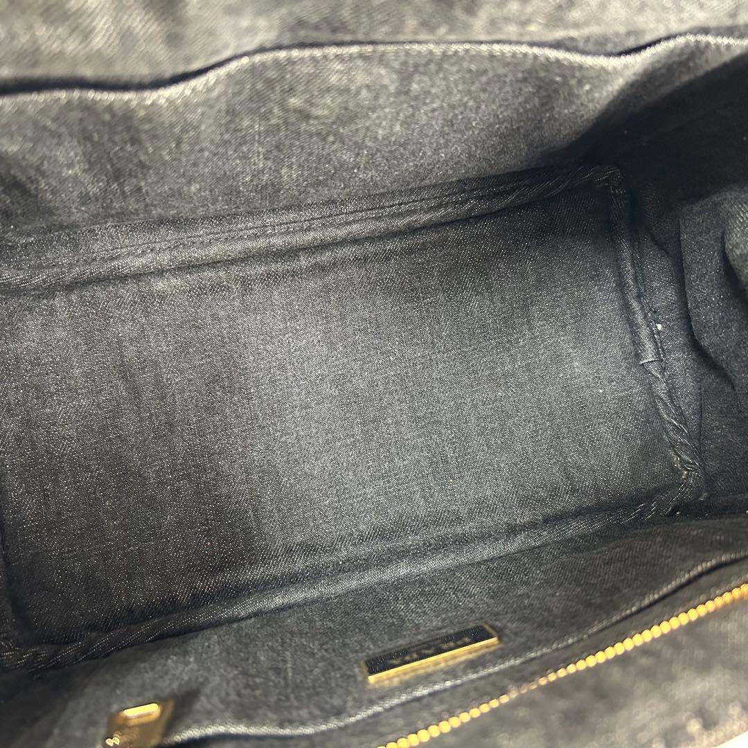 美品　プラダ　カナパ　2way　トートバッグ　デニム　ショルダーバッグ　ブラック