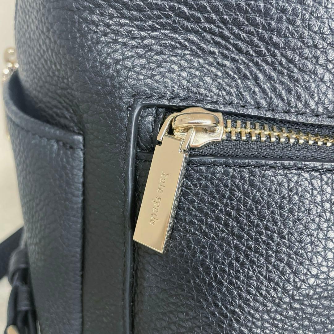 kate spade ケイトスペード レザー リュック ブラック ロゴ金具