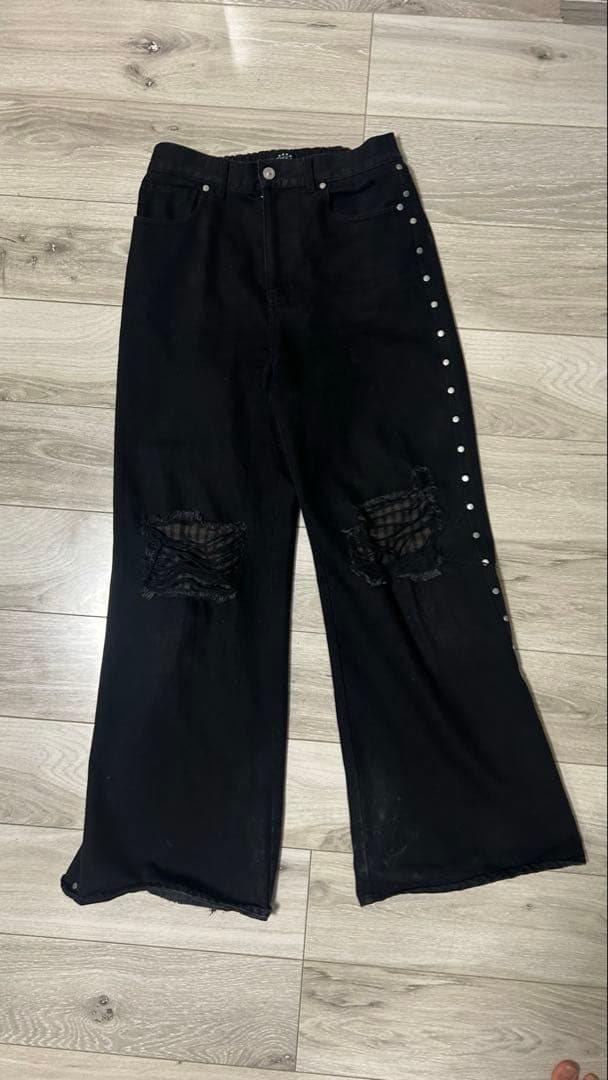 afb フレアパンツBLACK ブーツカット