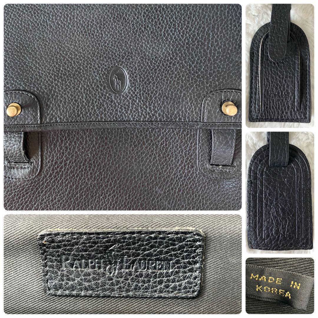 ポロラルフローレン シボレザー トート ビジネスバッグ ブラック