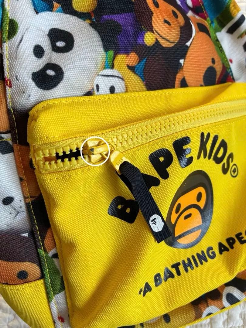BAPE KIDS 総柄リュック　イエロー　エイプ