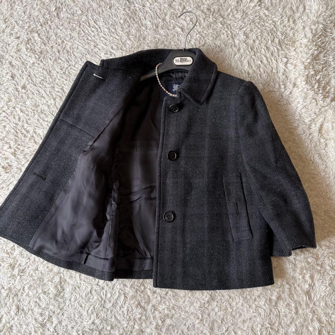 美品✨バーバリーロンドン　ポンチョ風ショートコート　ノバチェック ダークグレー