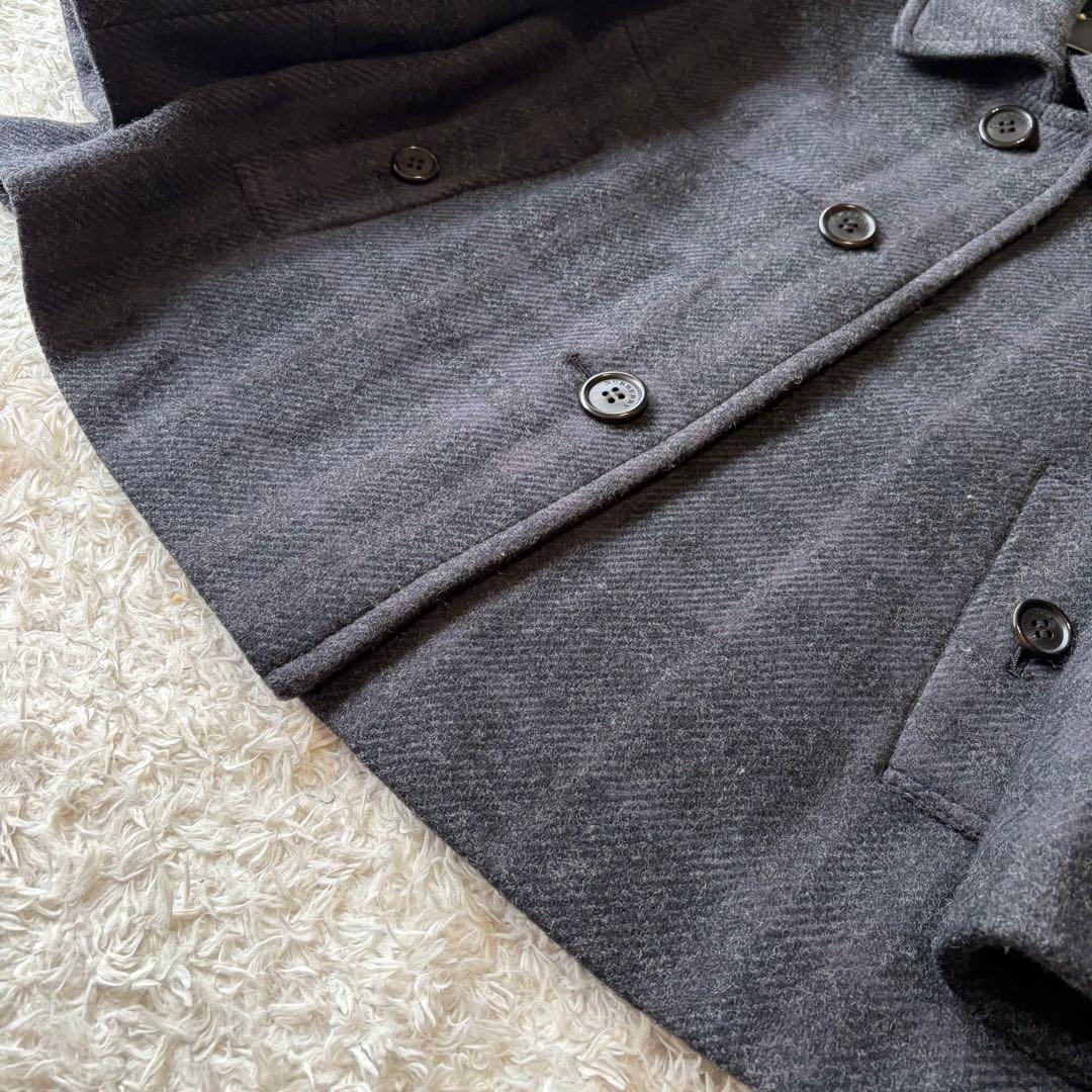 美品✨バーバリーロンドン　ポンチョ風ショートコート　ノバチェック ダークグレー