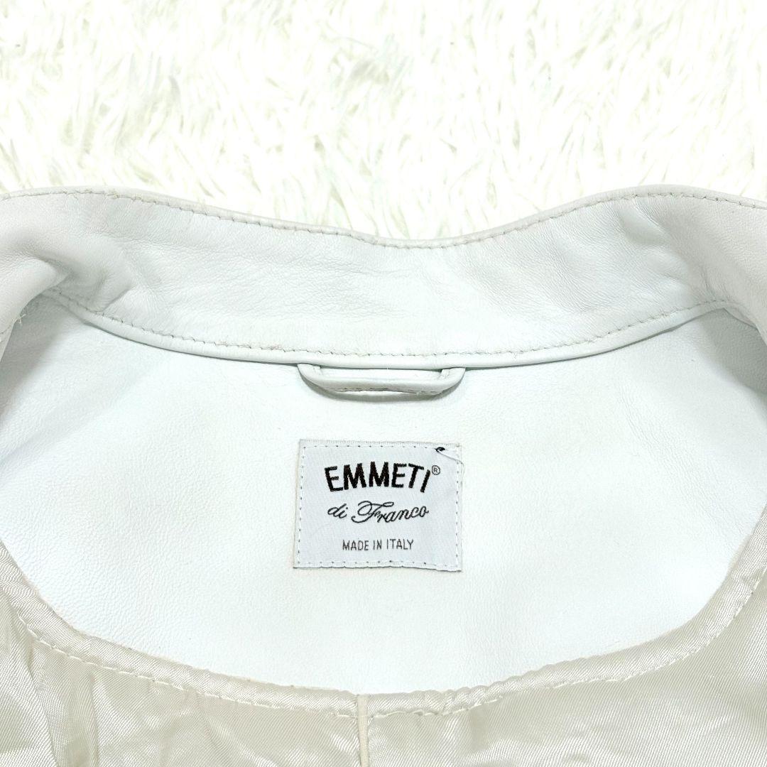 美品✨ エンメティ アンドレア レザー シングルライダースジャケット ホワイト