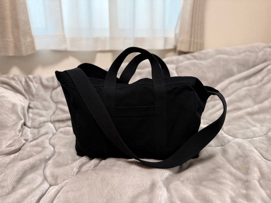 Maison Sbond ブラック キャンバストートバッグ