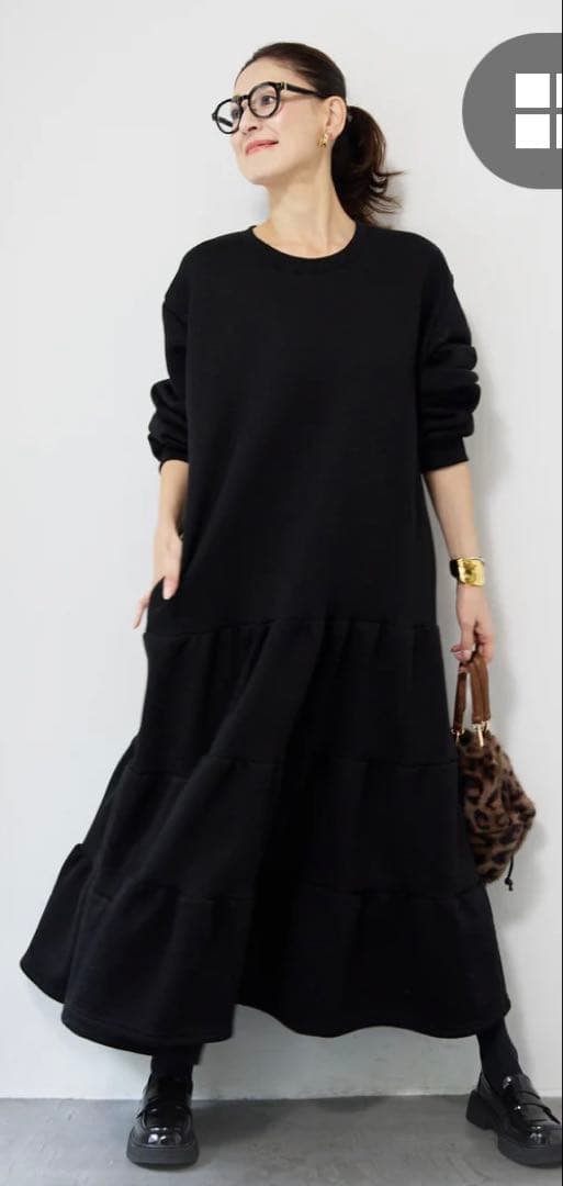 Plus OTOHA裏起毛ティアードワンピース